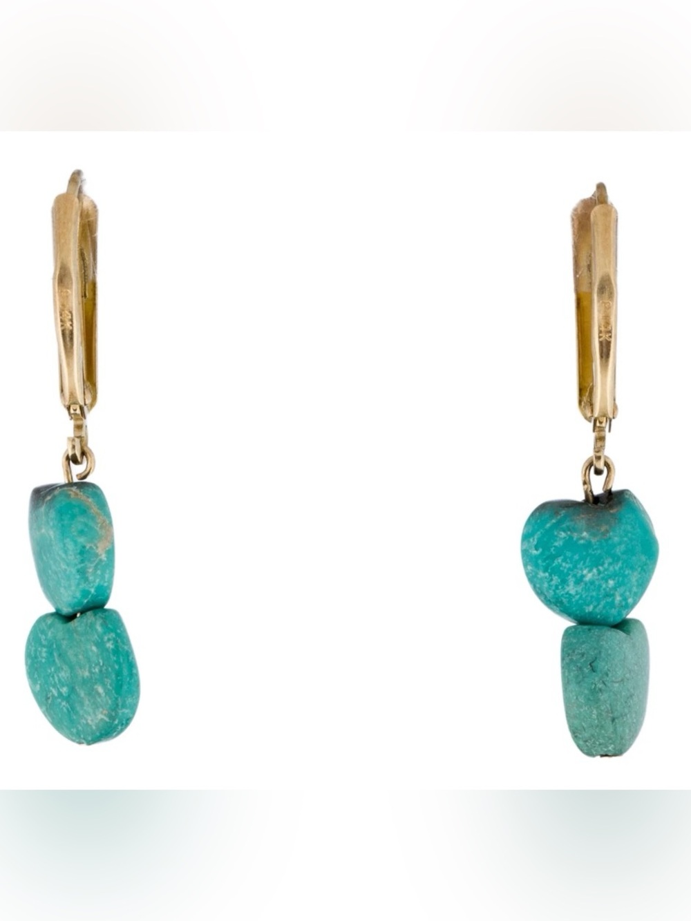 Turquoise Stone Drop Earrings - Women Jewelry